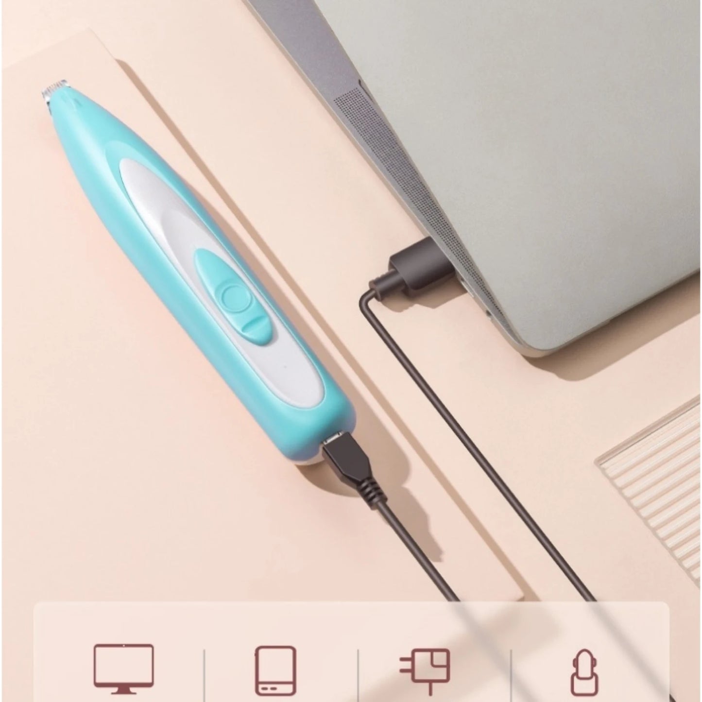 Pet Dog Groomer Trimmer with LED Grooming Lamp USB Charging