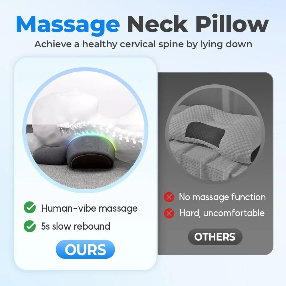 Okayso 3-in-1 Neck Massage Pillow with Heat and Memory Foam