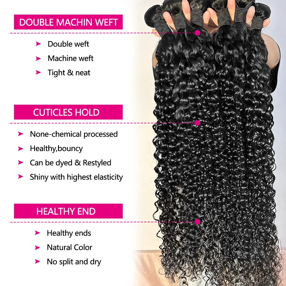 24 24 24 Inch Curly Wave Bundles Queenlike Deep Curly Human Hair Bundles Brazilian Weave 100% Raw Hair Bundles 3-5 Days Delivery