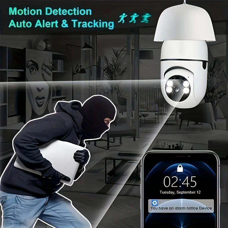 3PC Ease Life APP-Light Bulb Security Cameras Indoor Outdoor Wireless WiFi Camera 2.4GHz, 360 Degree, E27 Light Socket Screw In