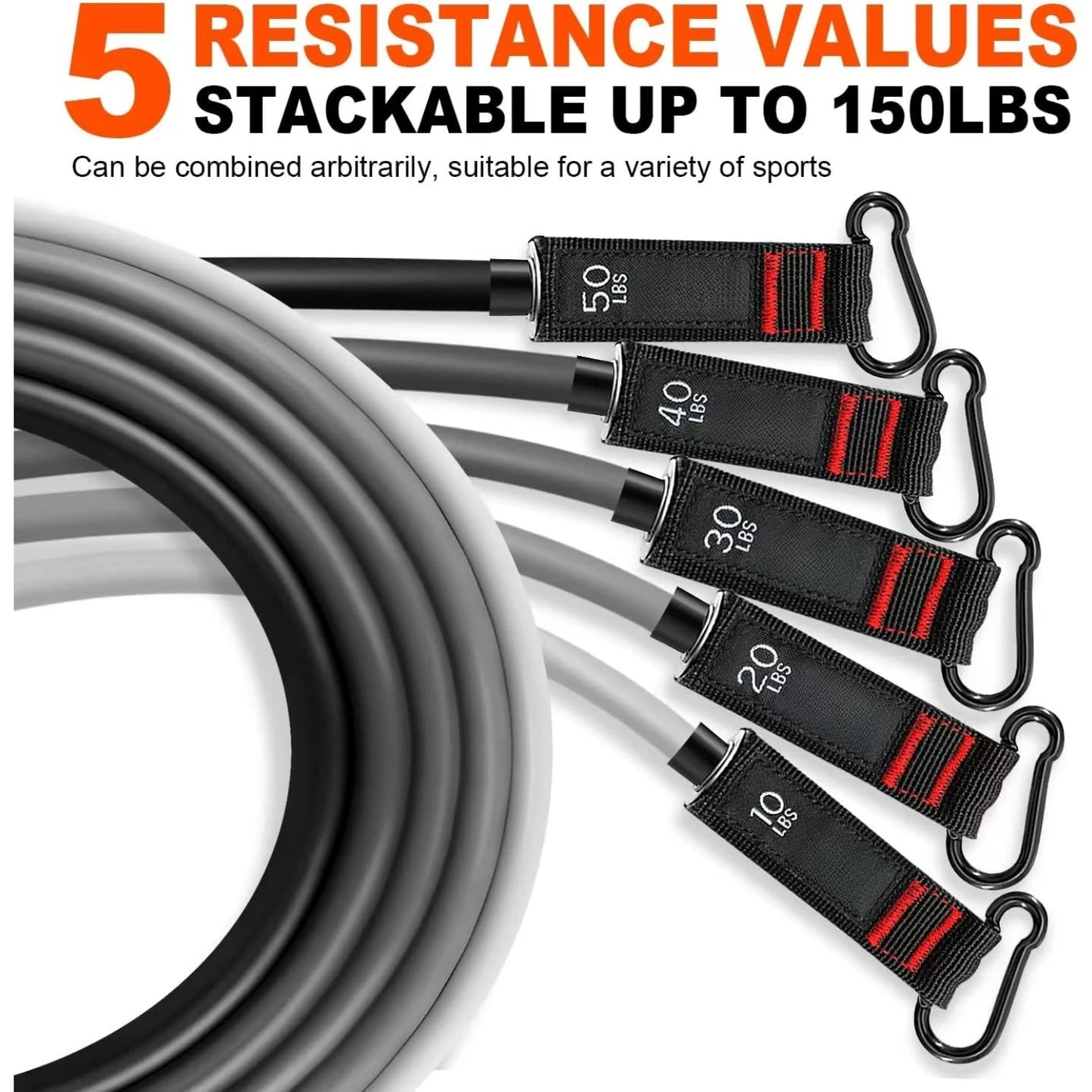 Resistance Bands with Handles and Door Anchor Set