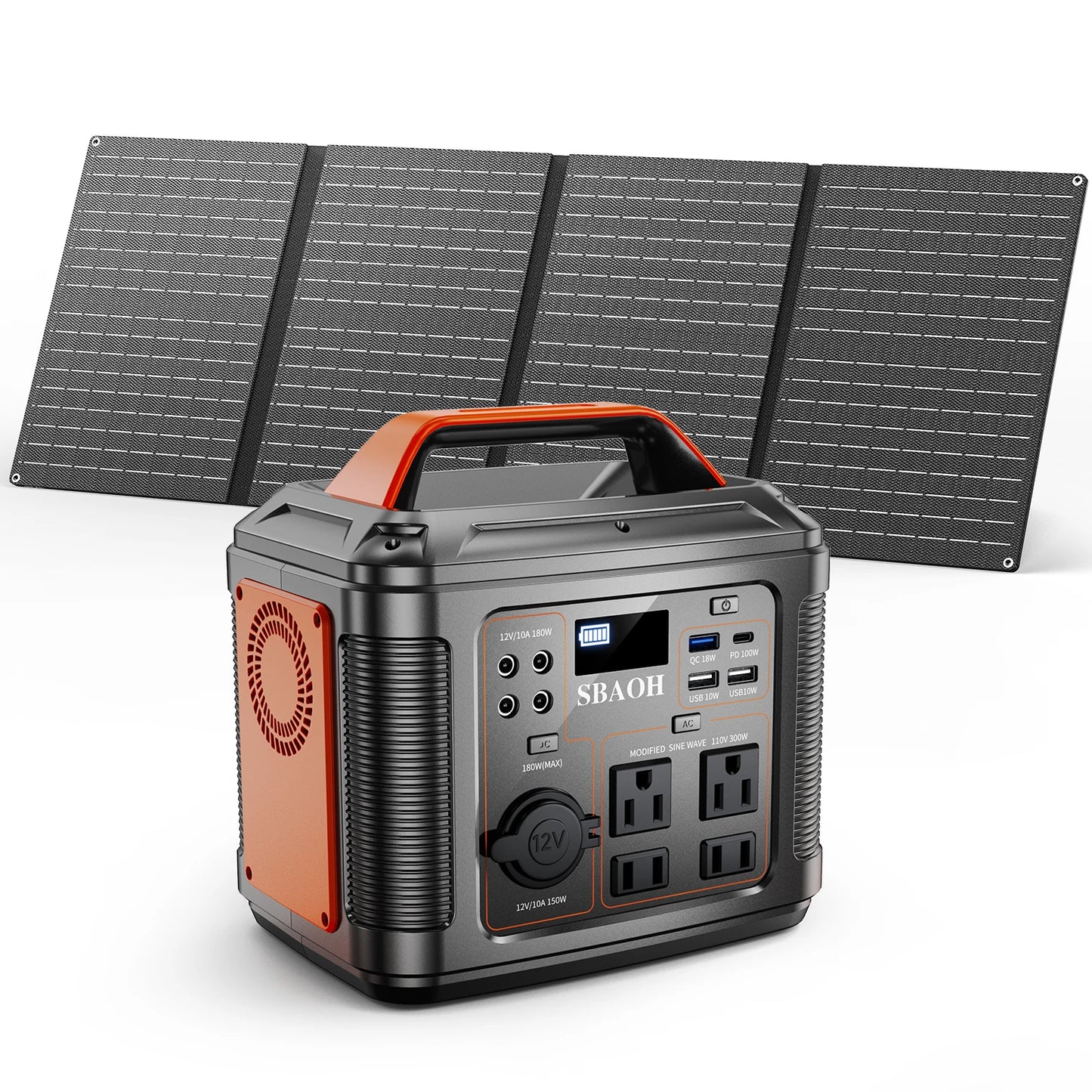 300W Portable Power Station, 296Wh Camping Solar Generator