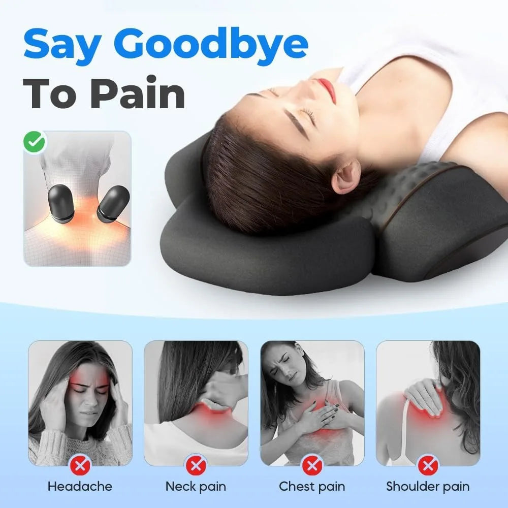 Okayso 3-in-1 Neck Massage Pillow with Heat and Memory Foam