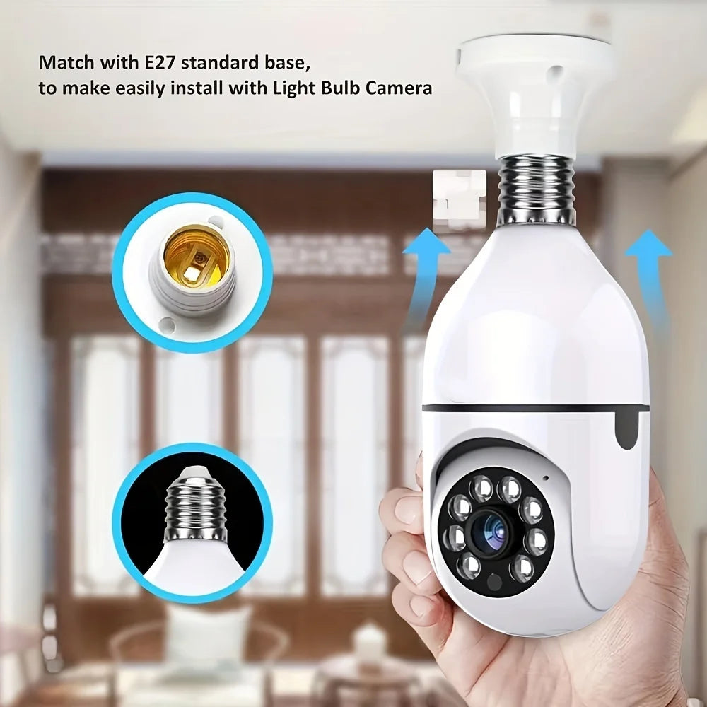 3PC Ease Life APP-Light Bulb Security Cameras Indoor Outdoor Wireless WiFi Camera 2.4GHz, 360 Degree, E27 Light Socket Screw In