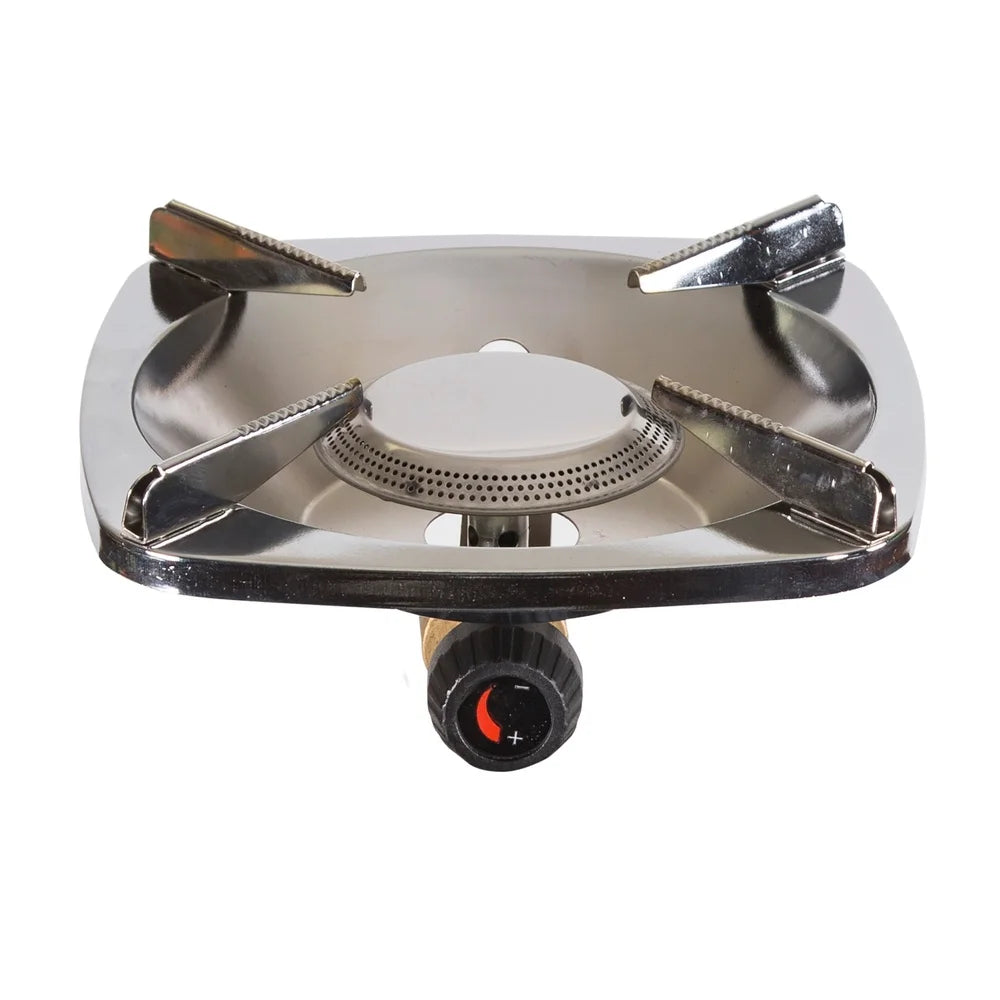 Portable Single Burner Propane Stove Lightweight Camping Cooking Gear Pressure Regulated Knob 10000 BTU Stainless Steel Burner
