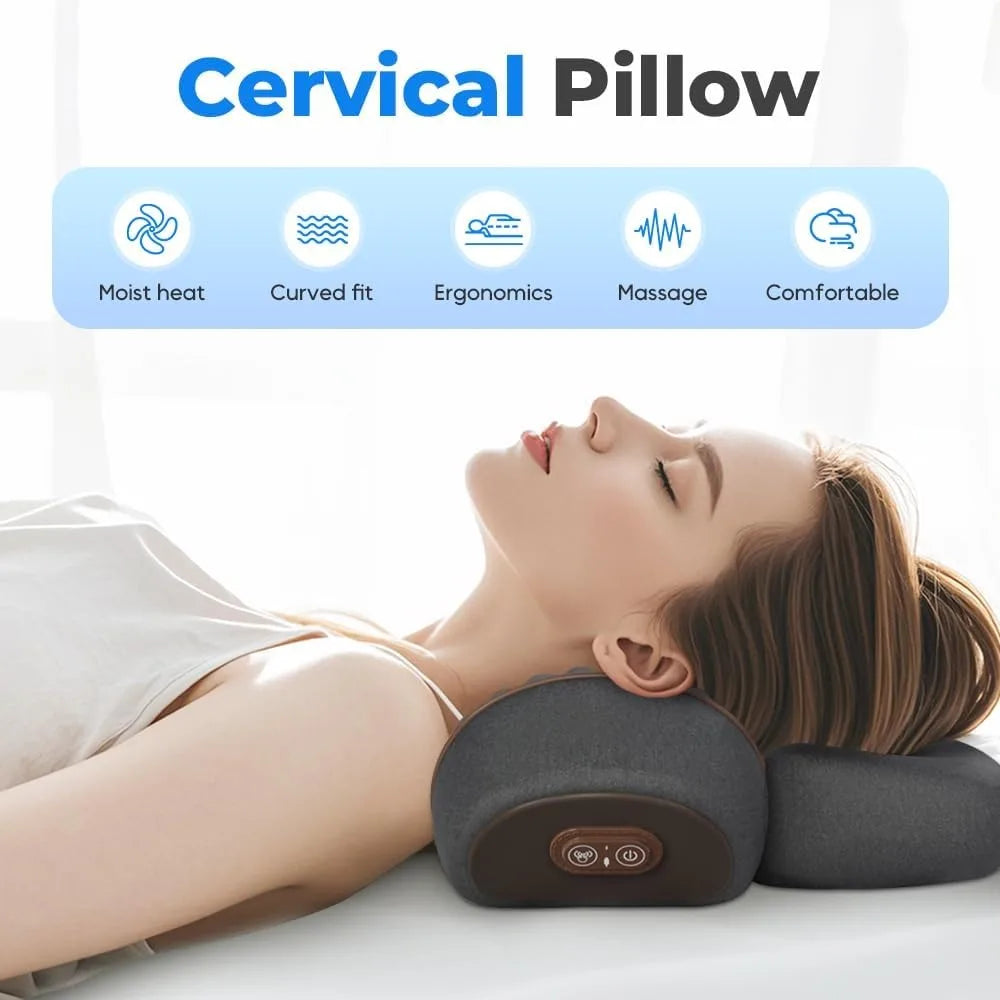 Okayso 3-in-1 Neck Massage Pillow with Heat and Memory Foam