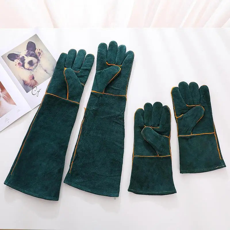 Animal Handling Gloves Leather Anti-grasping Anti Bite Protective