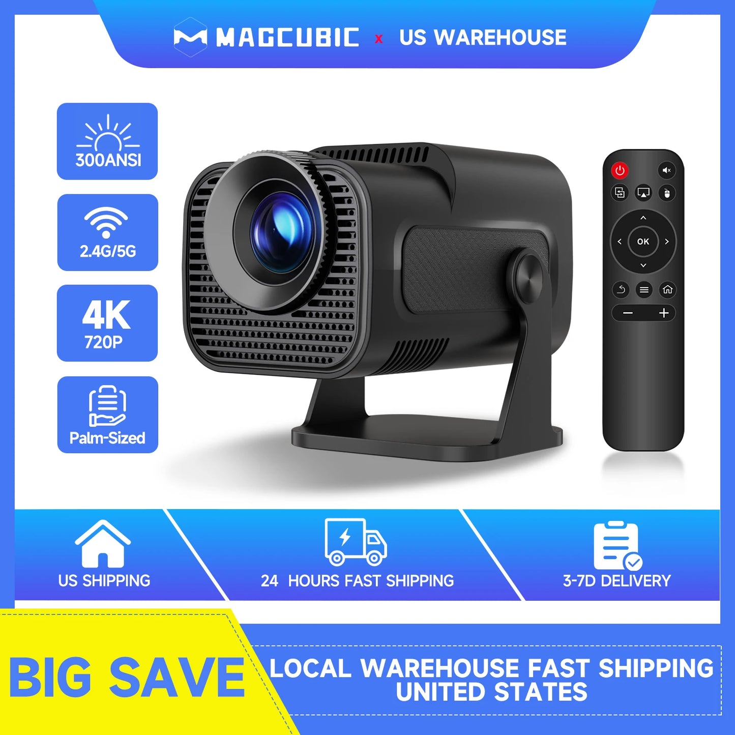 Magcubic HY320 Mini Native 720P Android 11 4K Projector