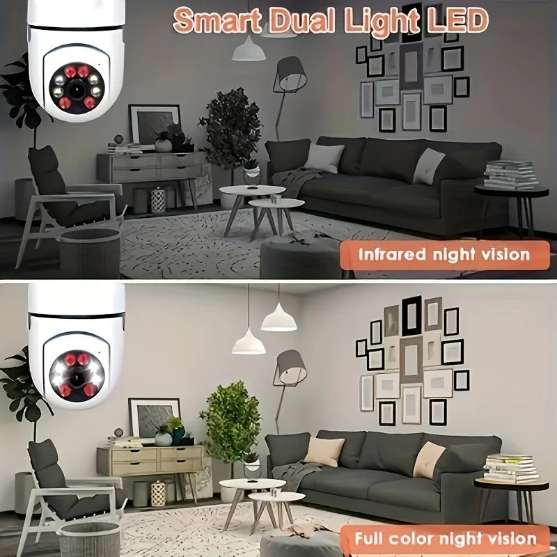 3PC Ease Life APP-Light Bulb Security Cameras Indoor Outdoor Wireless WiFi Camera 2.4GHz, 360 Degree, E27 Light Socket Screw In