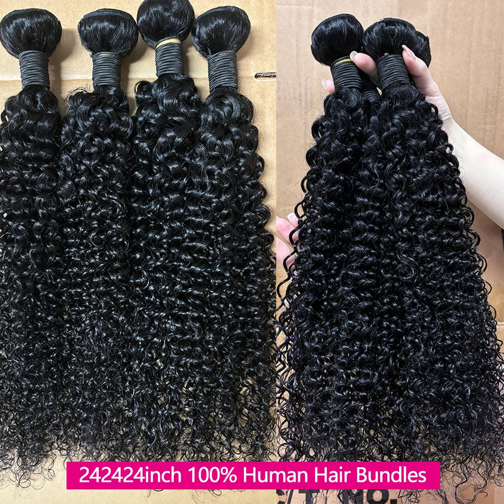 24 24 24 Inch Curly Wave Bundles Queenlike Deep Curly Human Hair Bundles Brazilian Weave 100% Raw Hair Bundles 3-5 Days Delivery