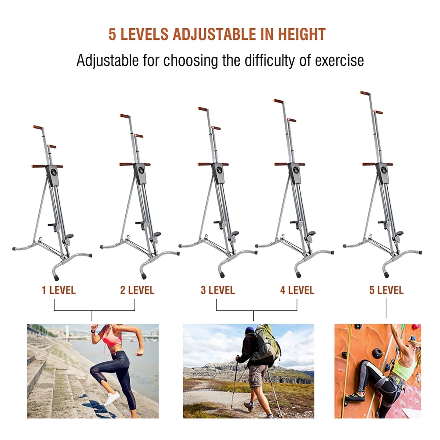 Steel Frame Heavy Duty Vertical Climber Fitness Cardio Stepper