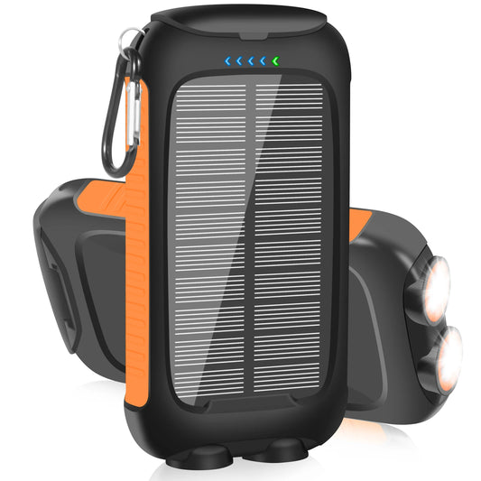 10000mAh Solar Power Bank Portable Waterproof Fast Charge