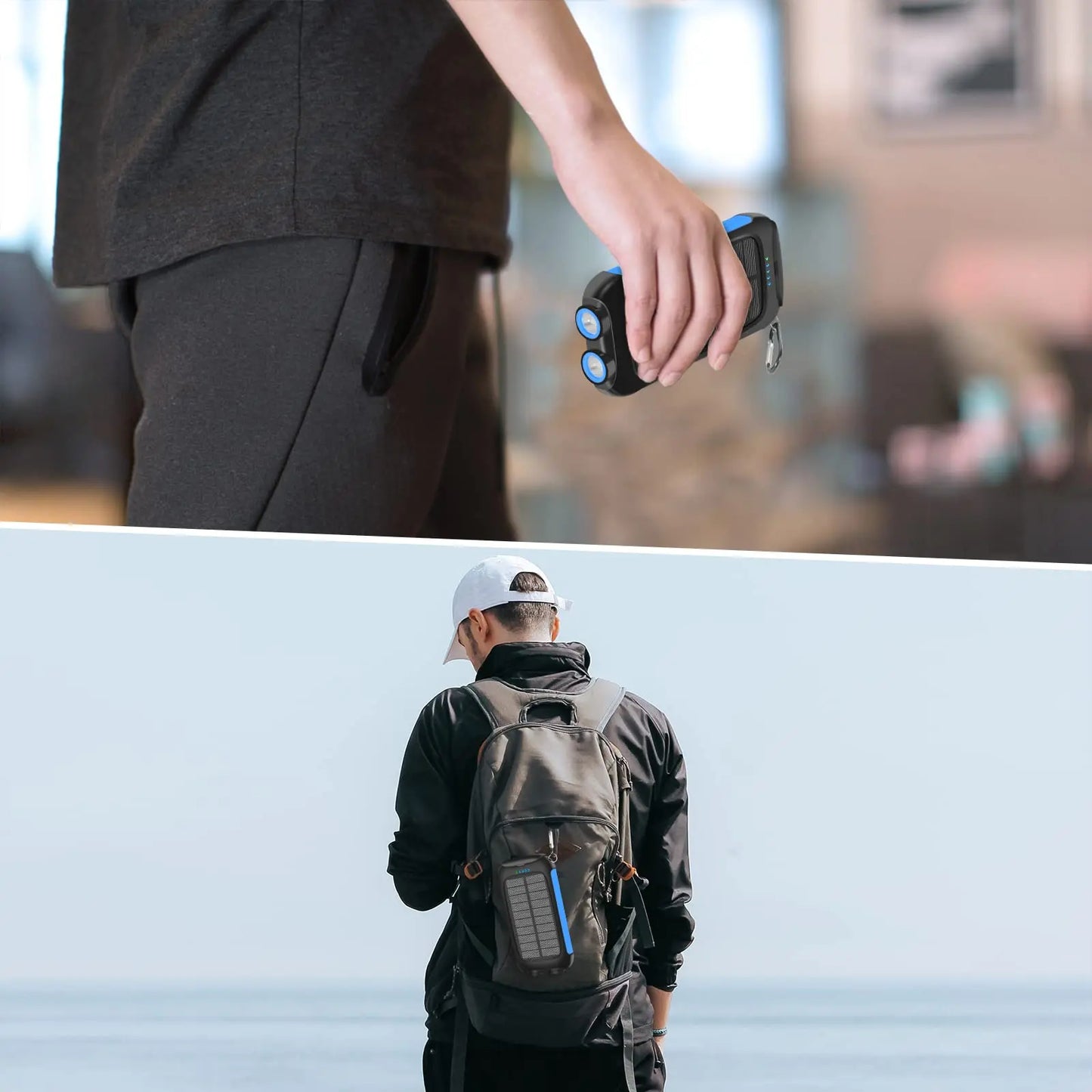 10000mAh Solar Power Bank Portable Waterproof Fast Charge