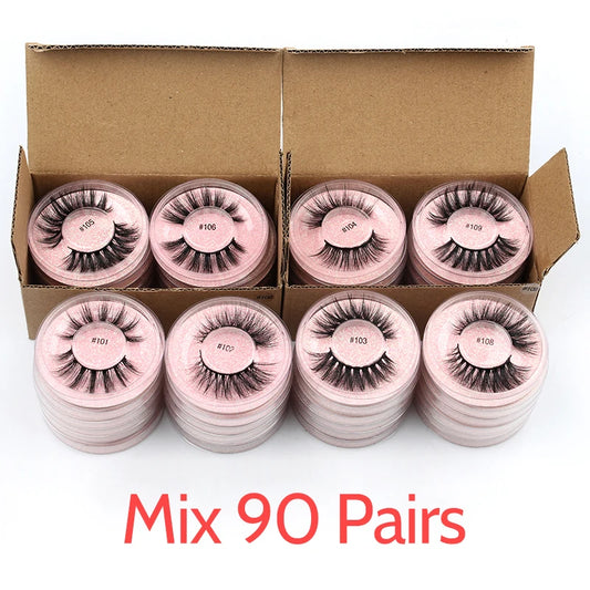 Wholesale Lashes 4/50/100 Pcs 3D Mink Natural False Eyelashes