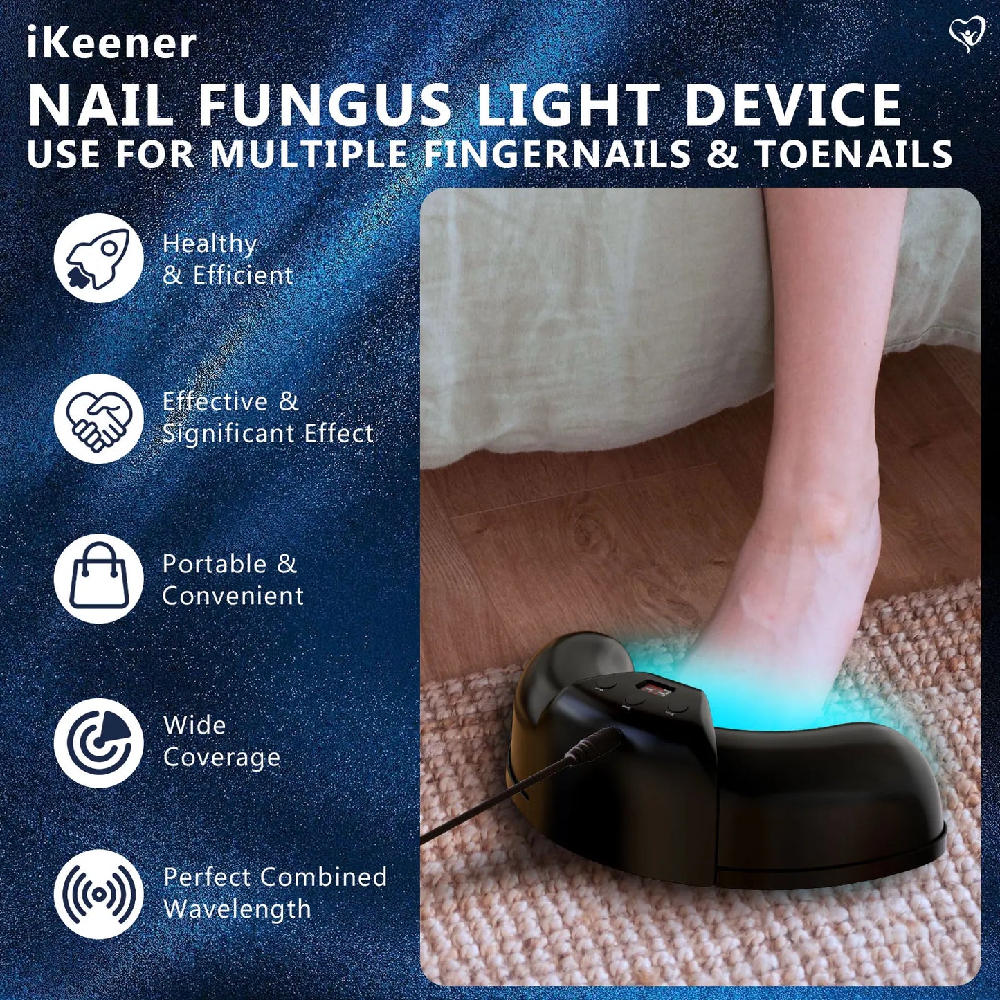 Nail Fungus Cleaning Laser Device Time Display 470nm Blue Lightand 910nm Repair Damaged Discolored Thick Fingernails Foot Care