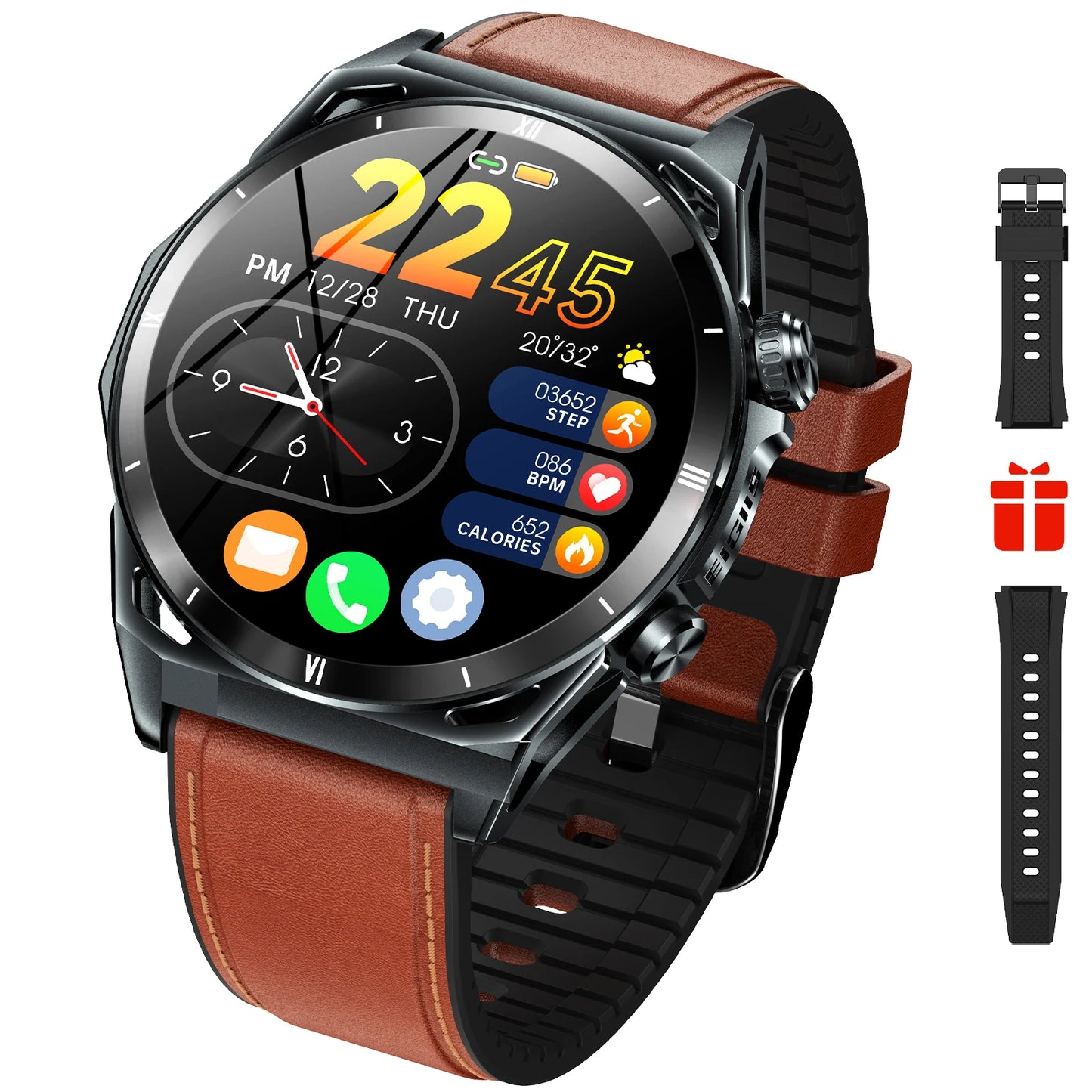 EIGIIS New Smart Watch KE6 1.43 AMOLED Display Men Black Sports