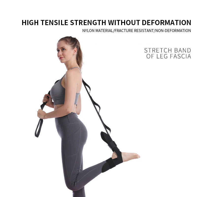 Foot and Calf Stretcher-Stretching Strap For Plantar Fasciitis,Achilles Tendonitis & Hamstring. Yoga Foot & Leg Stretch Strap