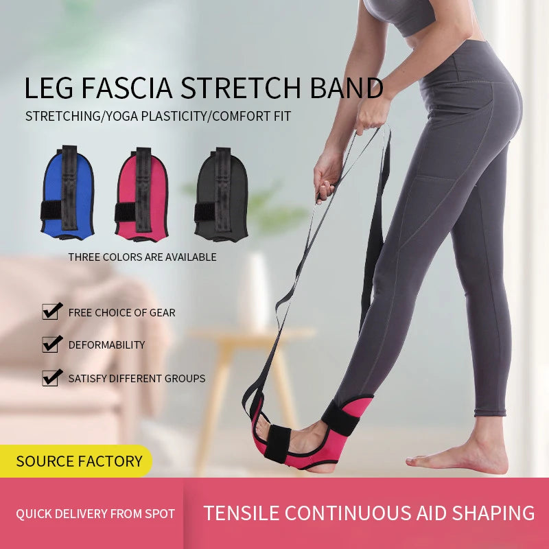 Foot and Calf Stretcher-Stretching Strap For Plantar Fasciitis,Achilles Tendonitis & Hamstring. Yoga Foot & Leg Stretch Strap