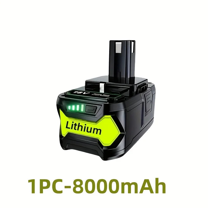 8Ah For Leyobi RYOBI 18V 8.0Ah Rechargeable Lithium Battery For Handheld Drill P105 P104 P107 RB18L50 RB18L20 P108 1PC/2PC