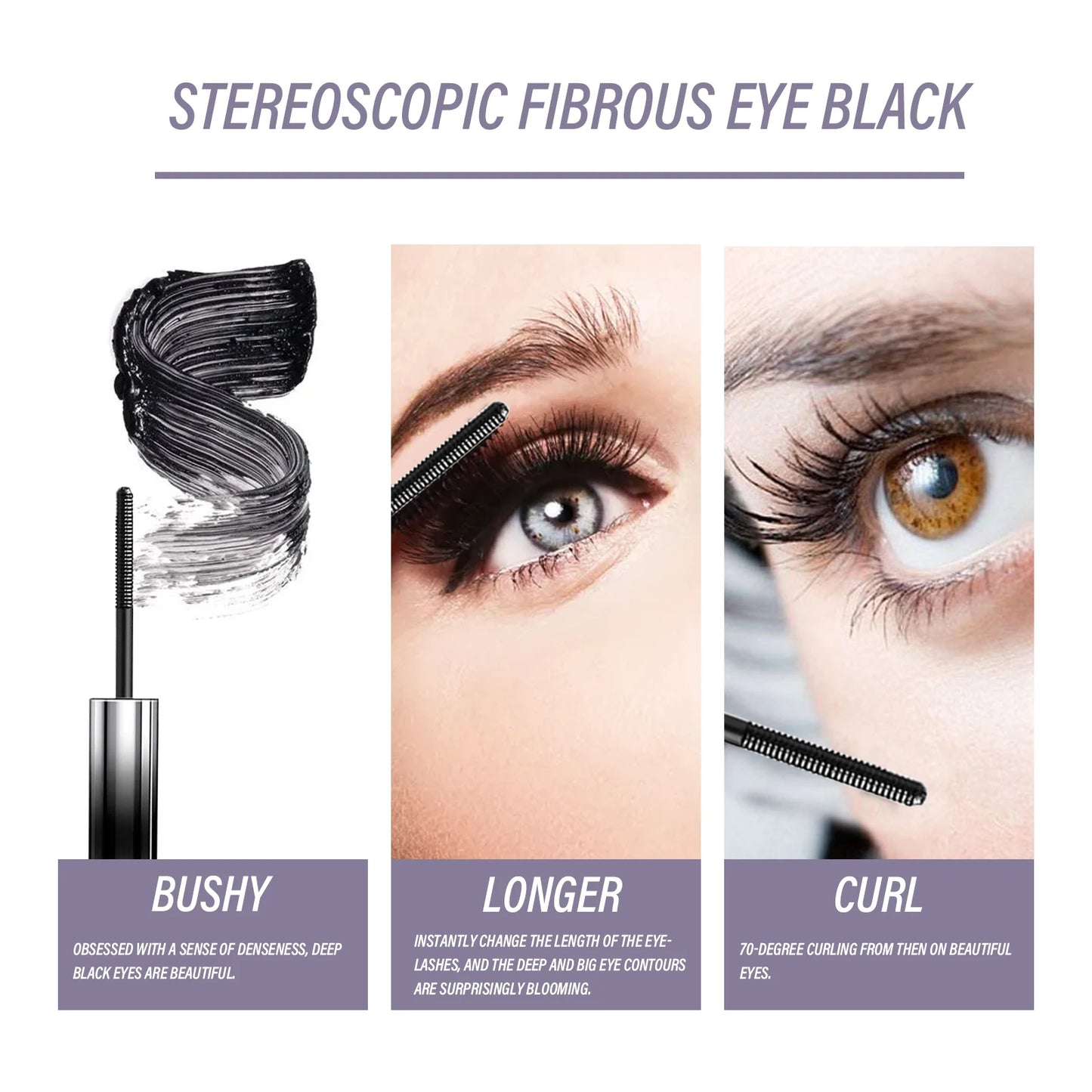 EELHOE Waterproof Mascara Lengthening Black Lash Eyelash Extension Eye Lashes Long-wearing Black Color Mascara Comestic