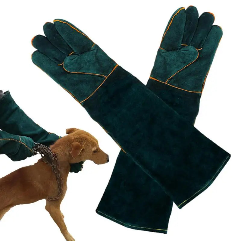 Animal Handling Gloves Leather Anti-grasping Anti Bite Protective