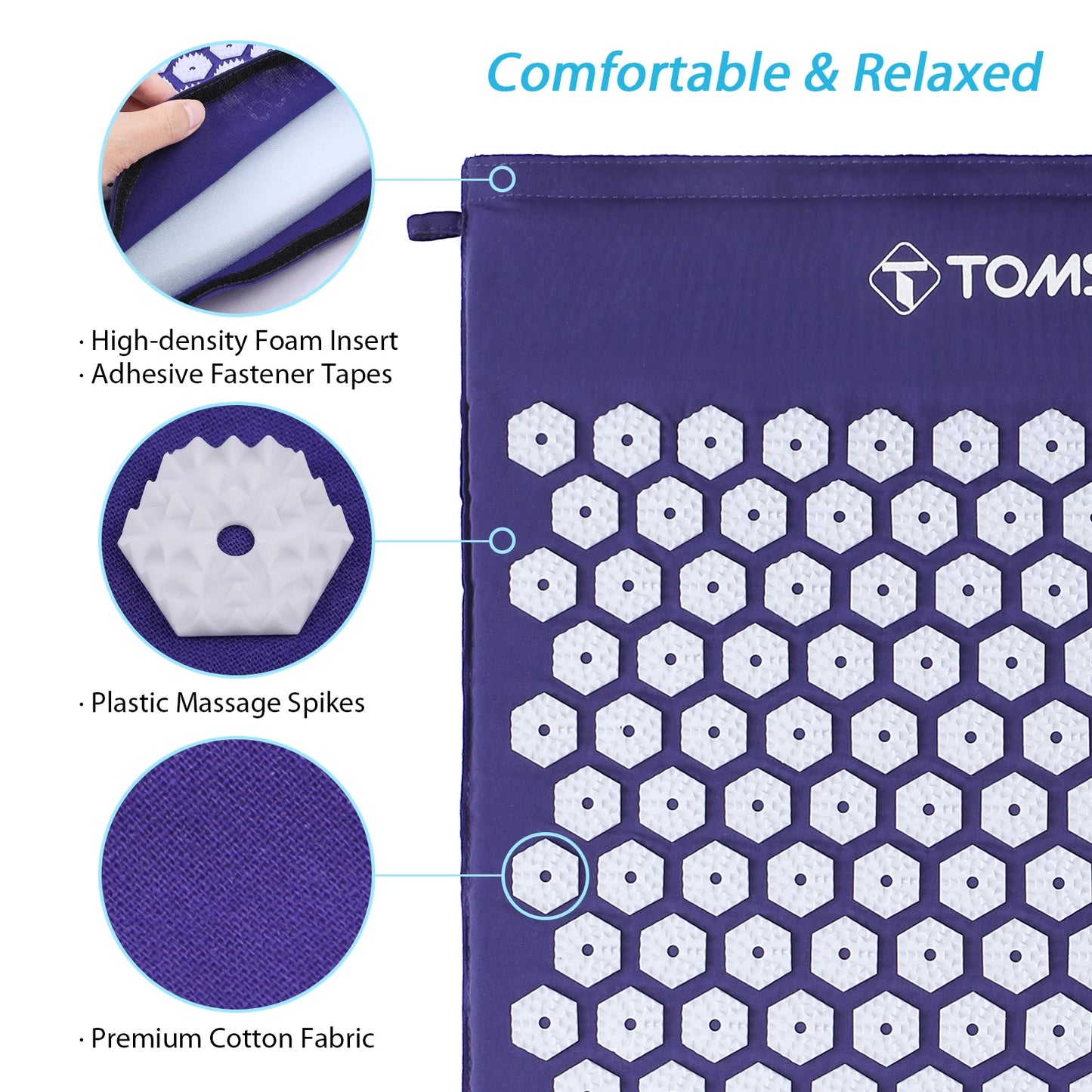 1 Set Massager Cushion Massage Yoga Mat Acupressure Relieve Pain Stress Back Body Pain Spike Mat Acupuncture Mat and Pillow Set