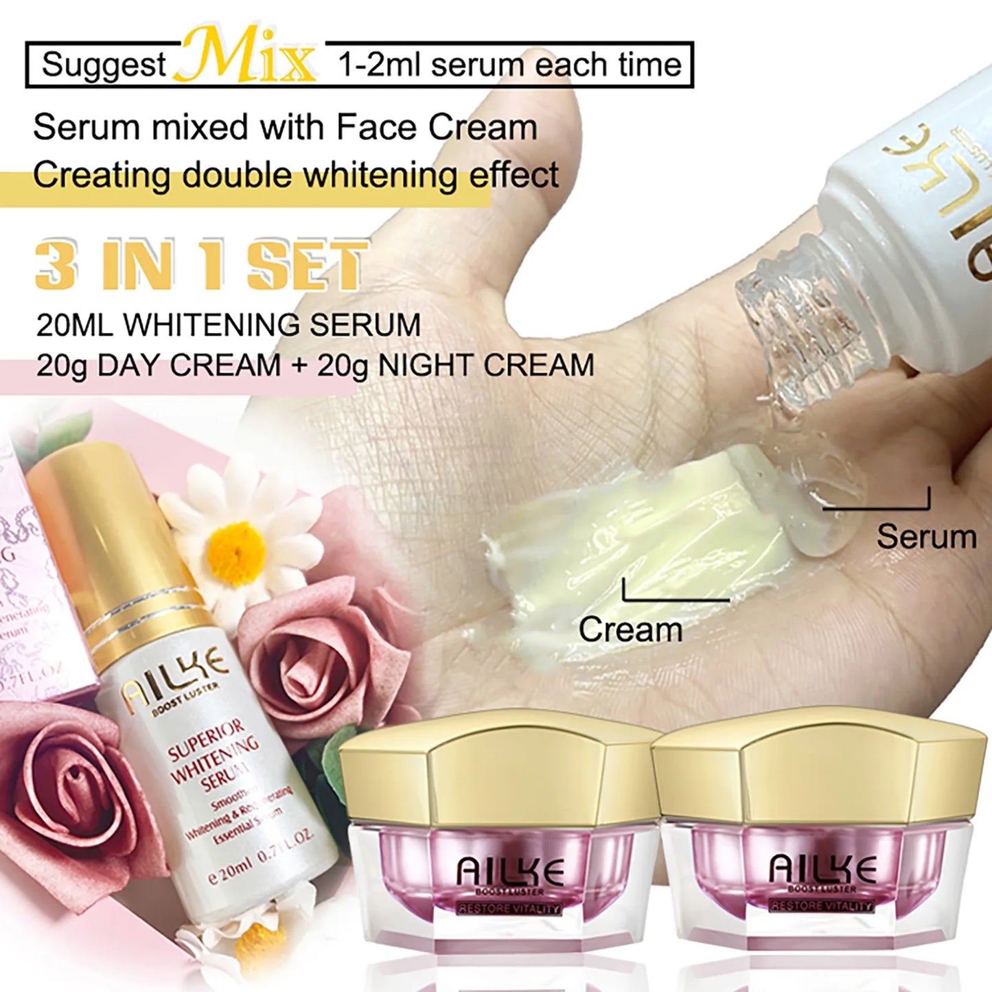 AILKE Face Cream With Hyaluron Whitening Moisturizing Care