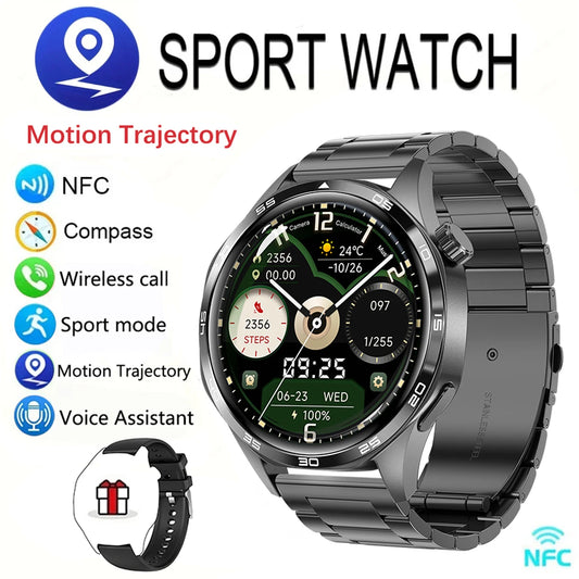 GEJIAN New Men's Smart 5.0 Bluetooth GPS NFC Watch 1.53-inch