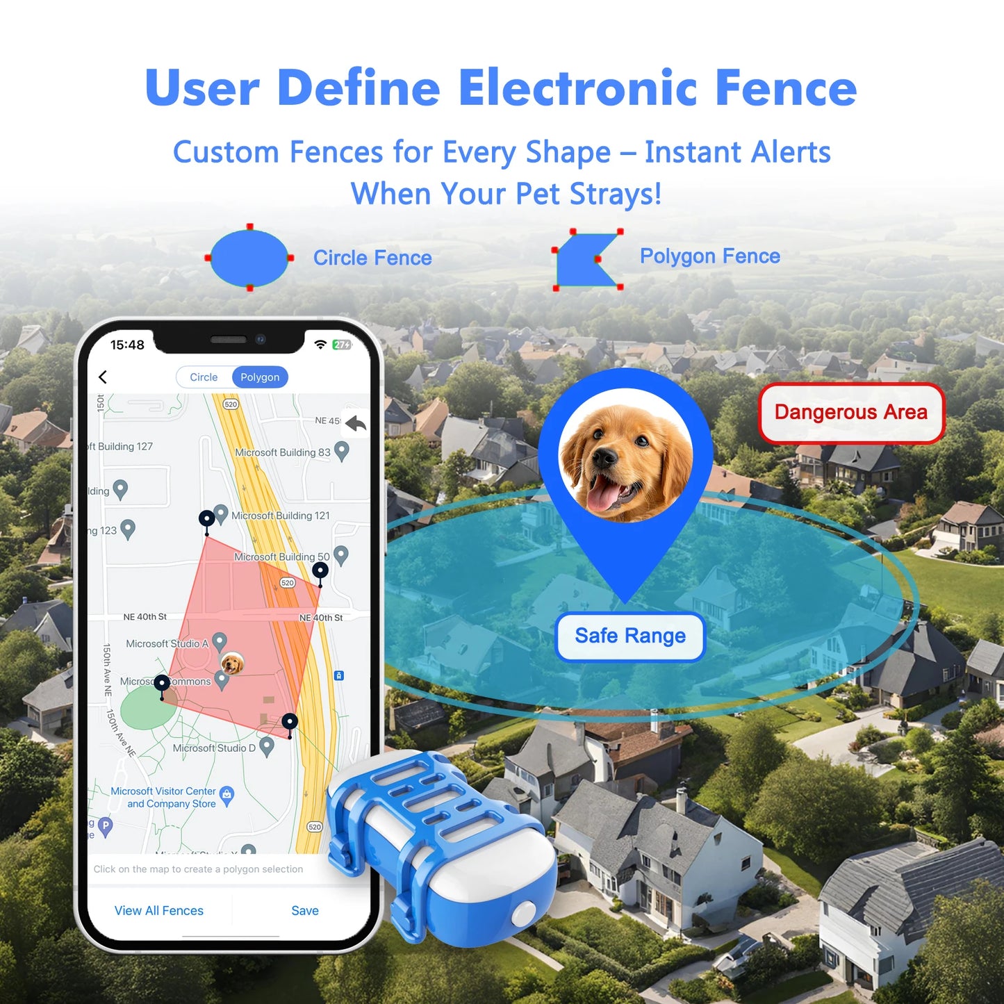 4G Dog Cat GPS Tracker for Pets Waterproof Smart Locator