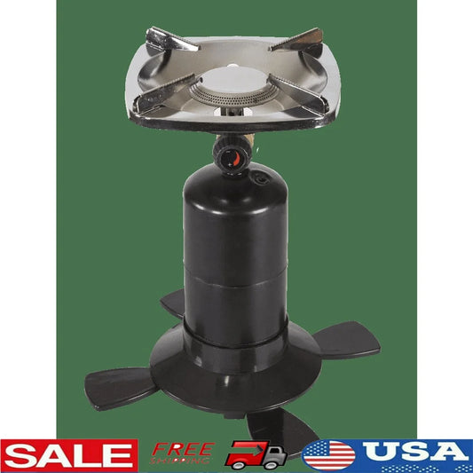 Portable Single Burner Propane Stove Lightweight Camping Cooking Gear Pressure Regulated Knob 10000 BTU Stainless Steel Burner