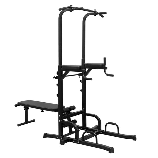 Power Tower With Bench Pull Up Bar Dip Station Fitness Rack