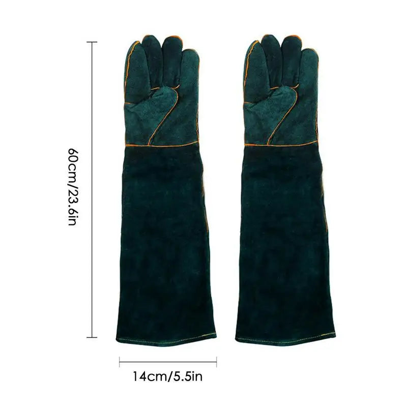 Animal Handling Gloves Leather Anti-grasping Anti Bite Protective
