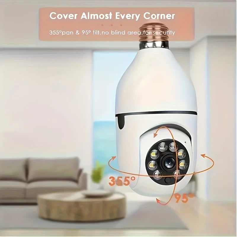 3PC Ease Life APP-Light Bulb Security Cameras Indoor Outdoor Wireless WiFi Camera 2.4GHz, 360 Degree, E27 Light Socket Screw In