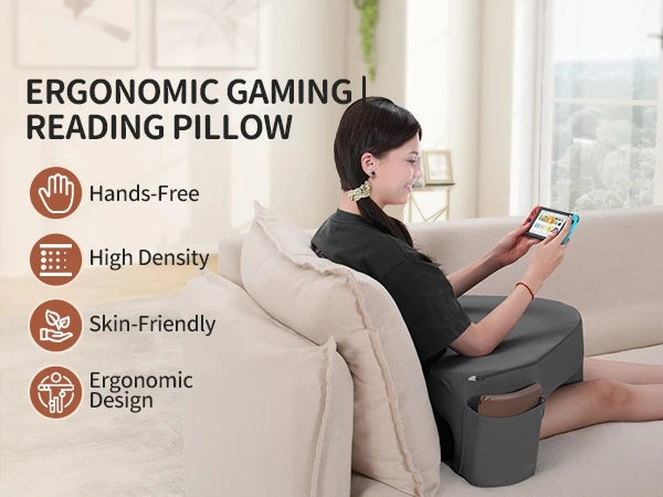 Bed Reading Arm Rest Pillow Gaming Reading Pillow Ergonomic Soft Memory Foam 3 Legs Bed Arm Rest Pillow For Couch Car Floor