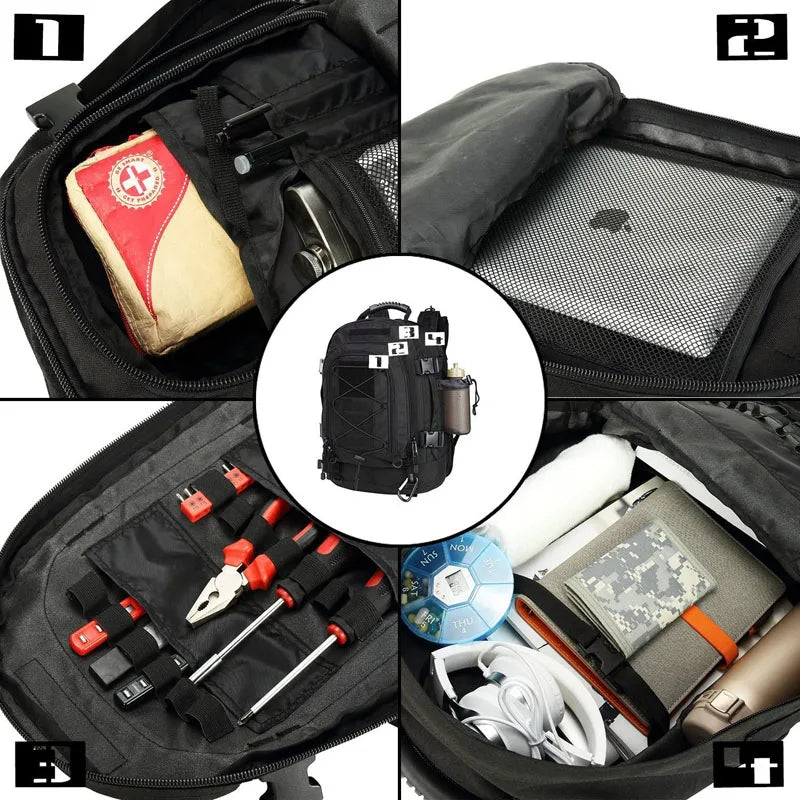 LQARMY 60L Military Tactical Backpack for Outdoor Travel