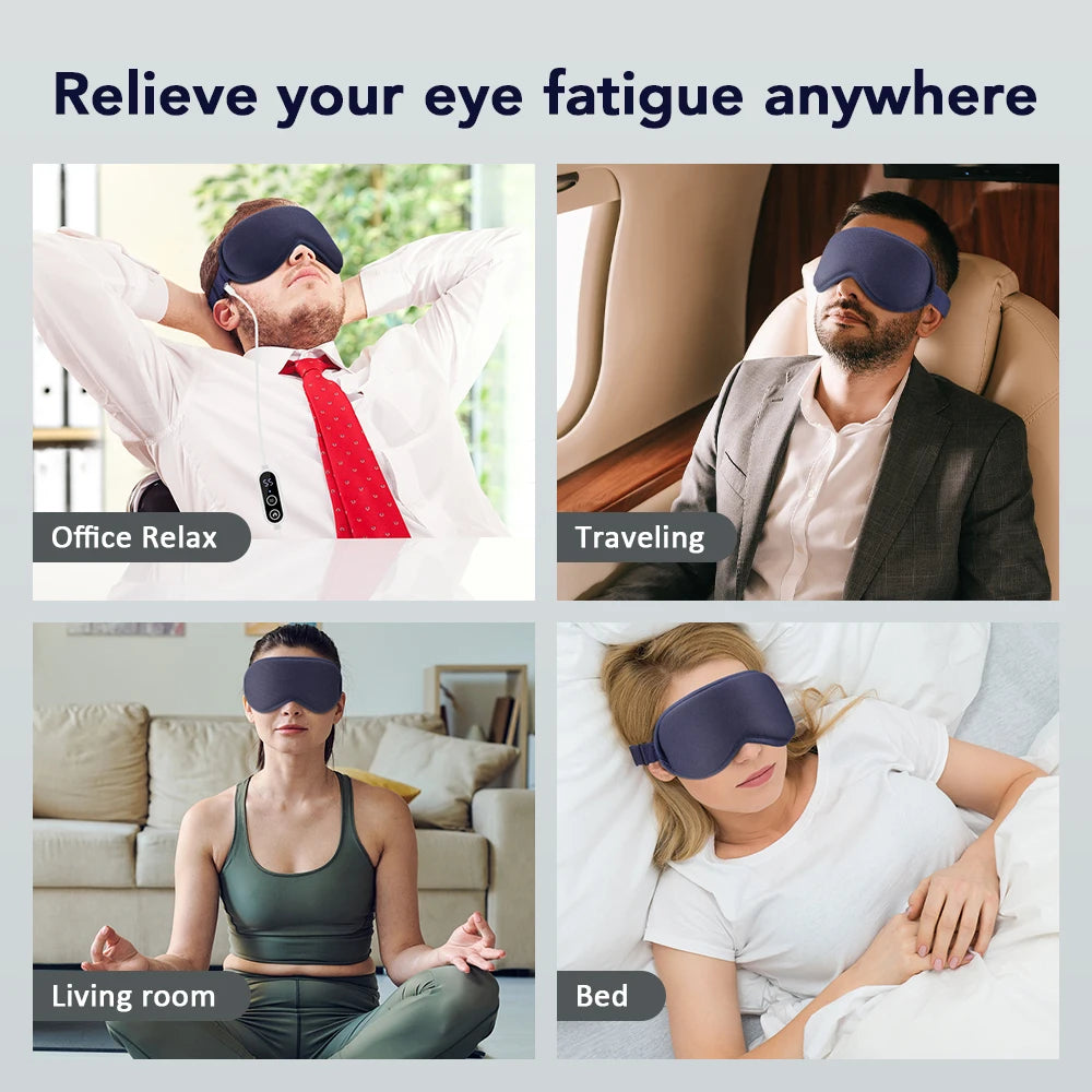 Hot Compress Electric Steam Eye Mask 3D Massage Constant Temperature Smart Timing Sleep Shading Sleeping Mask Eye Relief