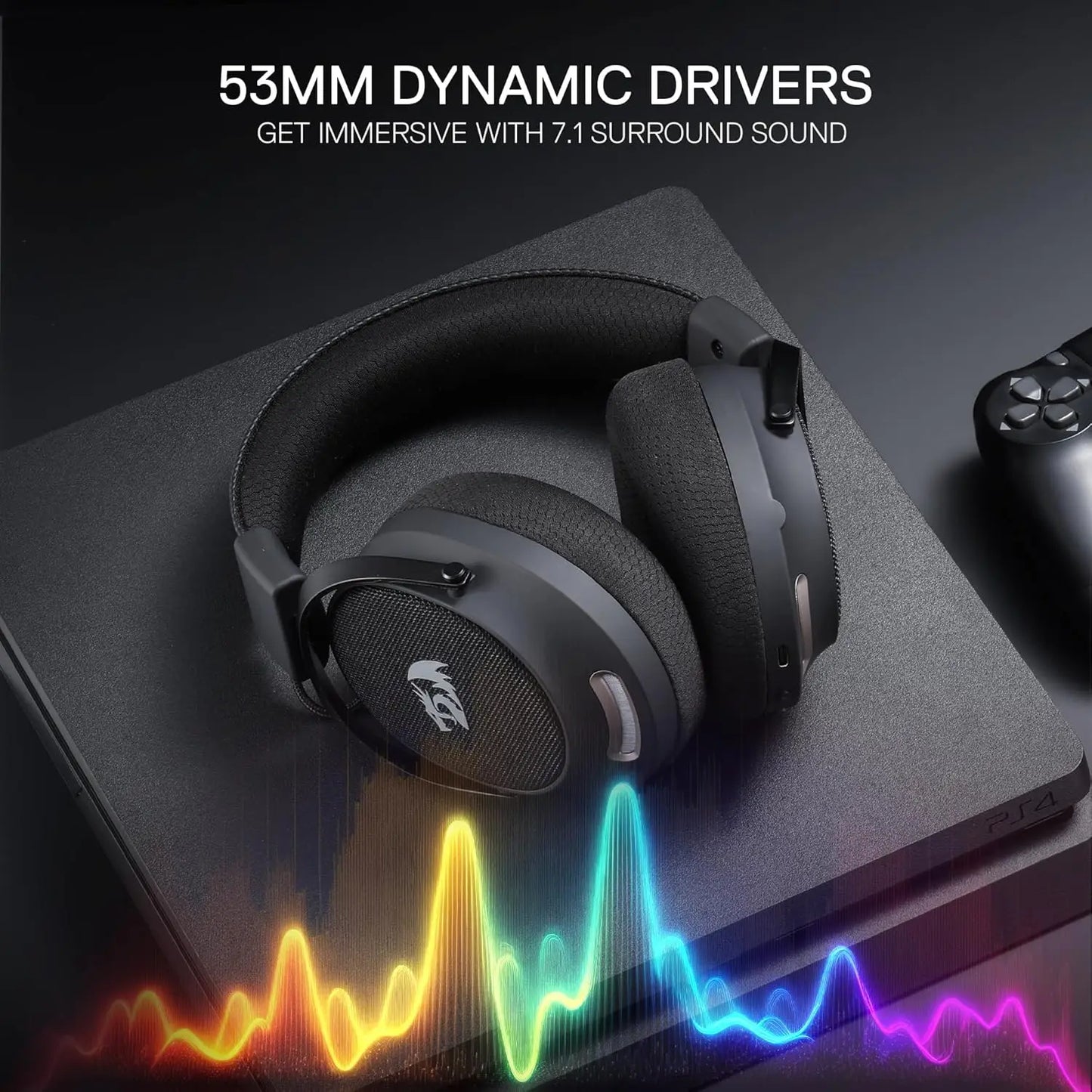 Redragon H858 Gaming Headset, 2.4GHz BT Wired Gray