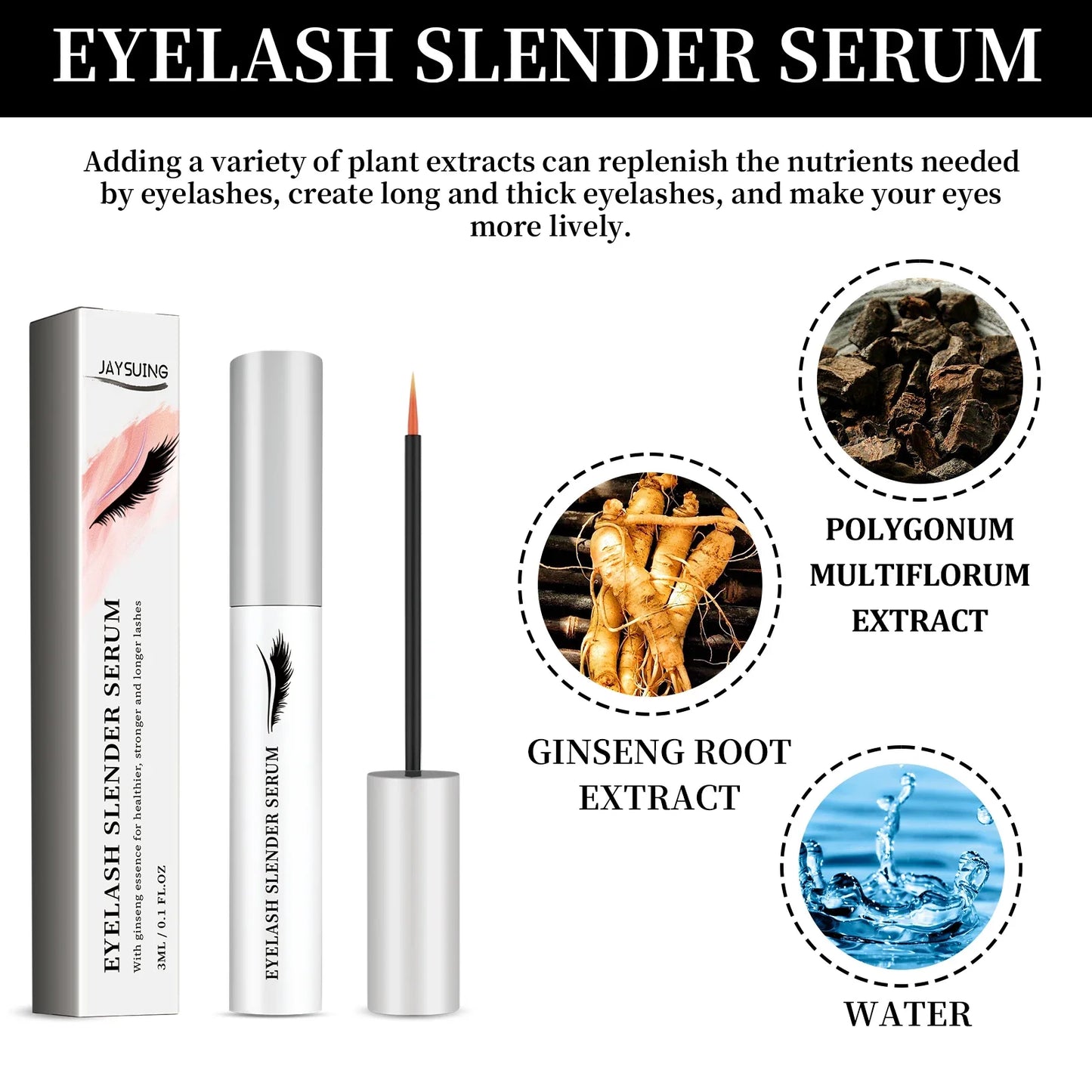 3pcs Eyelash Eyebrow Grown Thick Slender Curling Mascara