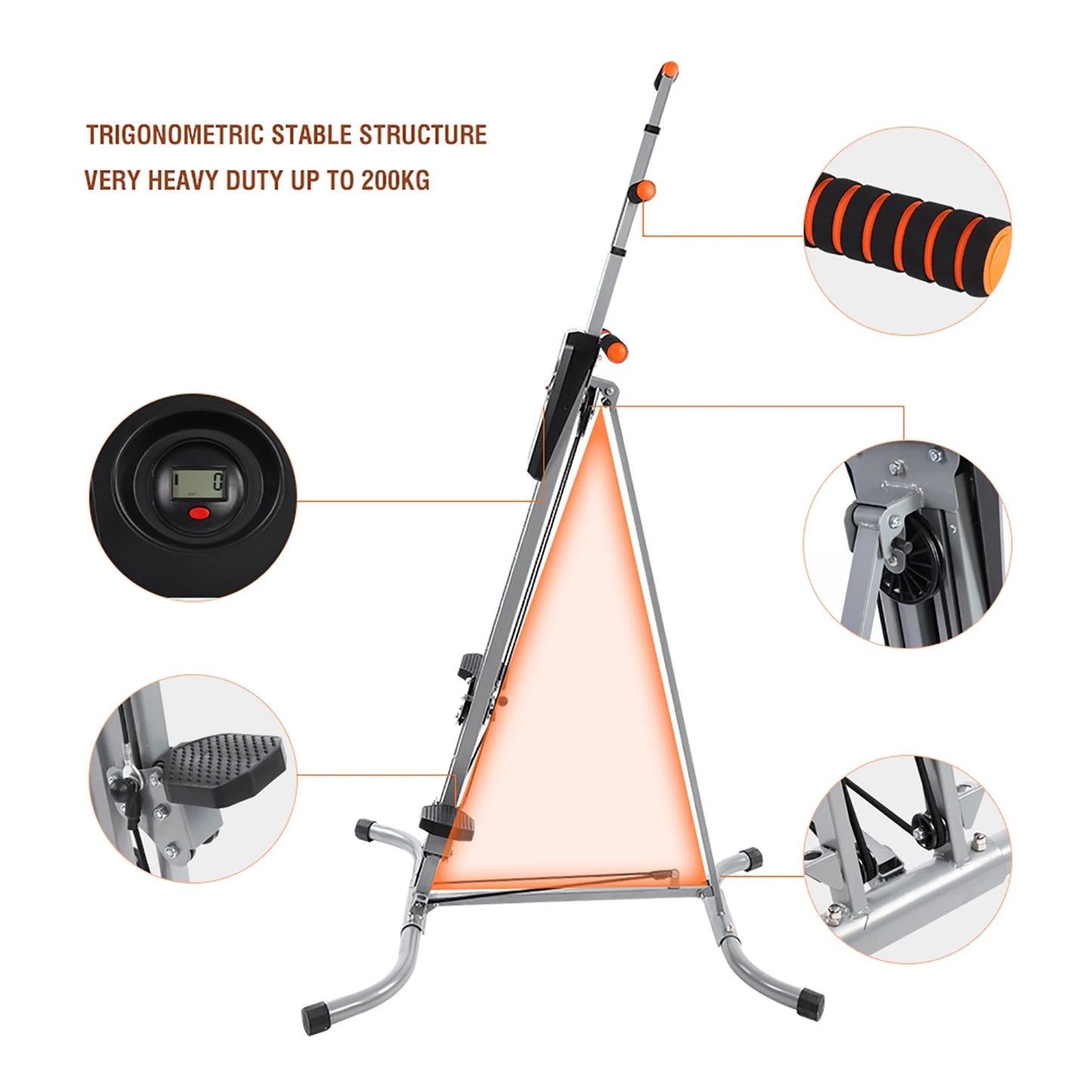 Steel Frame Heavy Duty Vertical Climber Fitness Cardio Stepper
