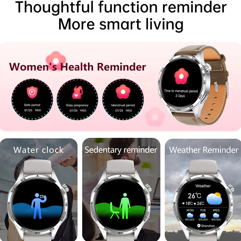 GEJIAN New Men's Smart 5.0 Bluetooth GPS NFC Watch 1.53-inch