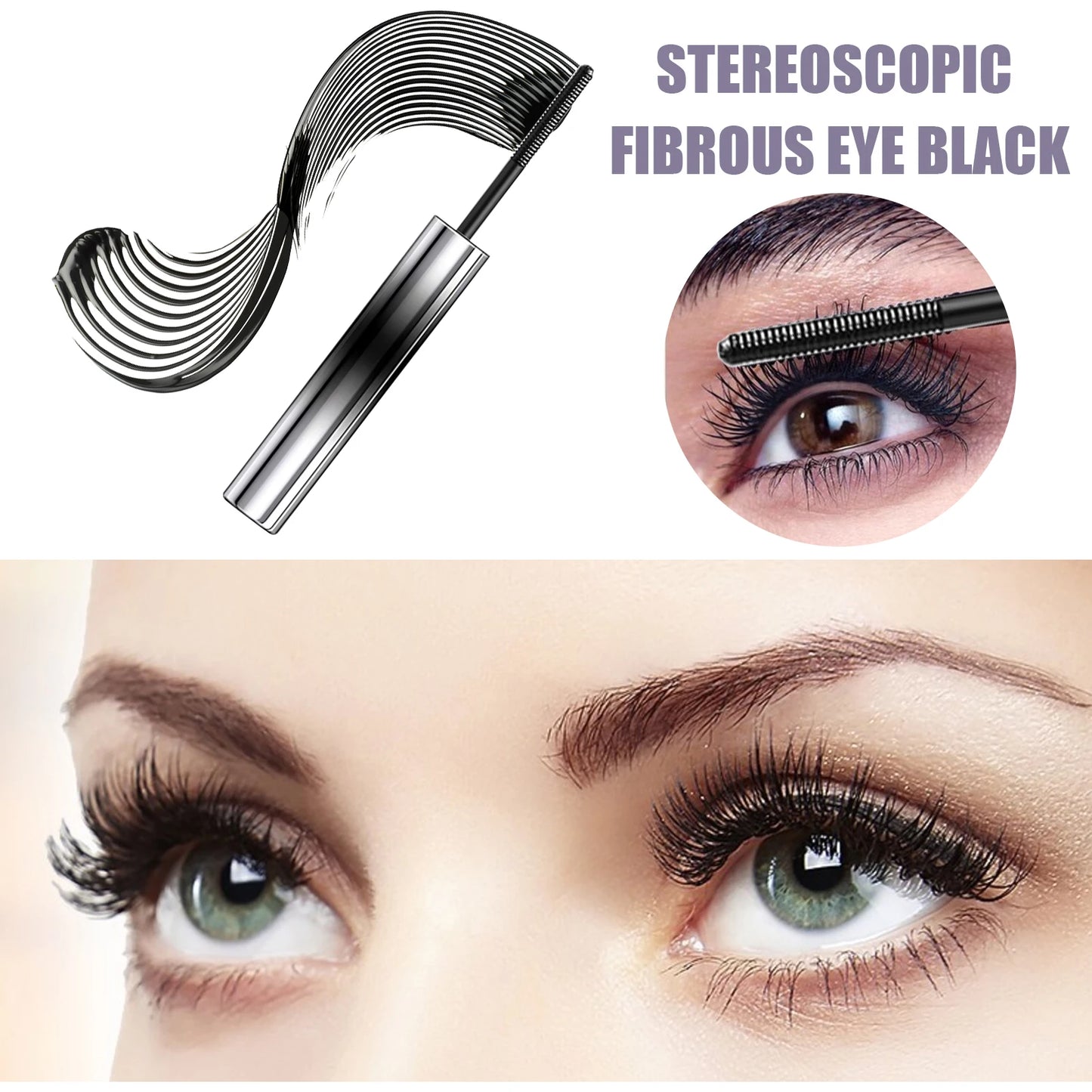 EELHOE Waterproof Mascara Lengthening Black Lash Eyelash Extension Eye Lashes Long-wearing Black Color Mascara Comestic