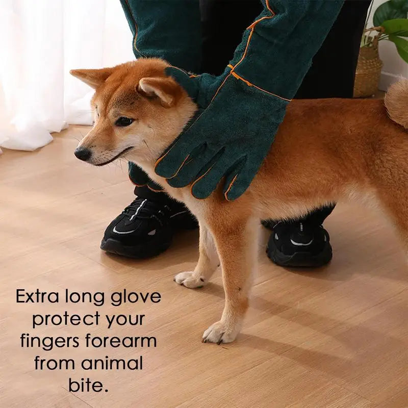 Animal Handling Gloves Leather Anti-grasping Anti Bite Protective