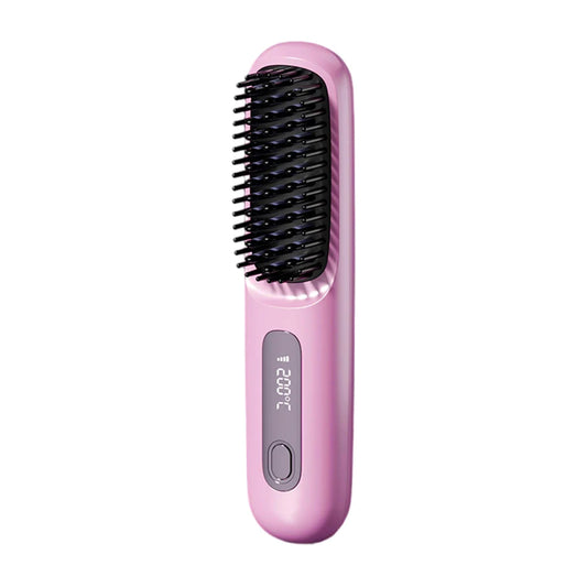 Cordless Hair Straightener Negative Ions Hair Straightener Digital Display Hair Straightening Brush Anti-scald for Home Travel