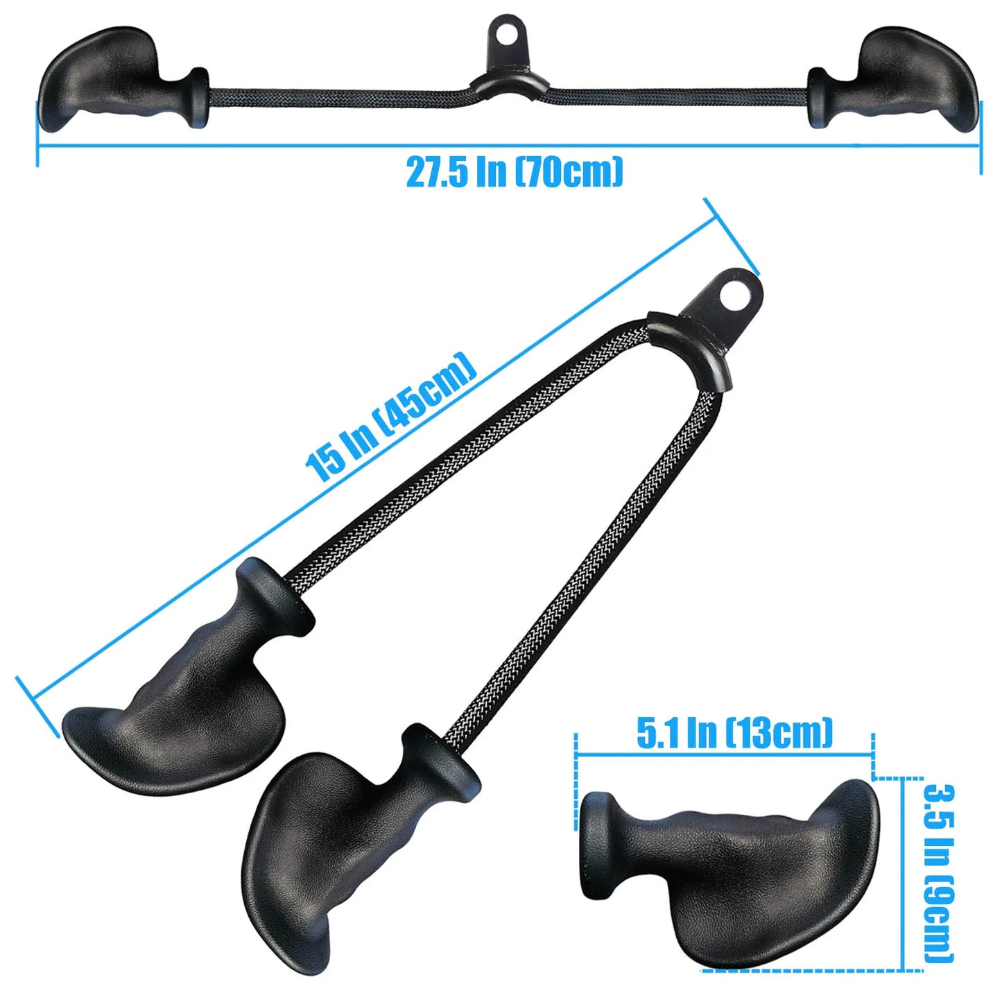 Ergonomic Tricep Rope Pulldown Attachments for Gym