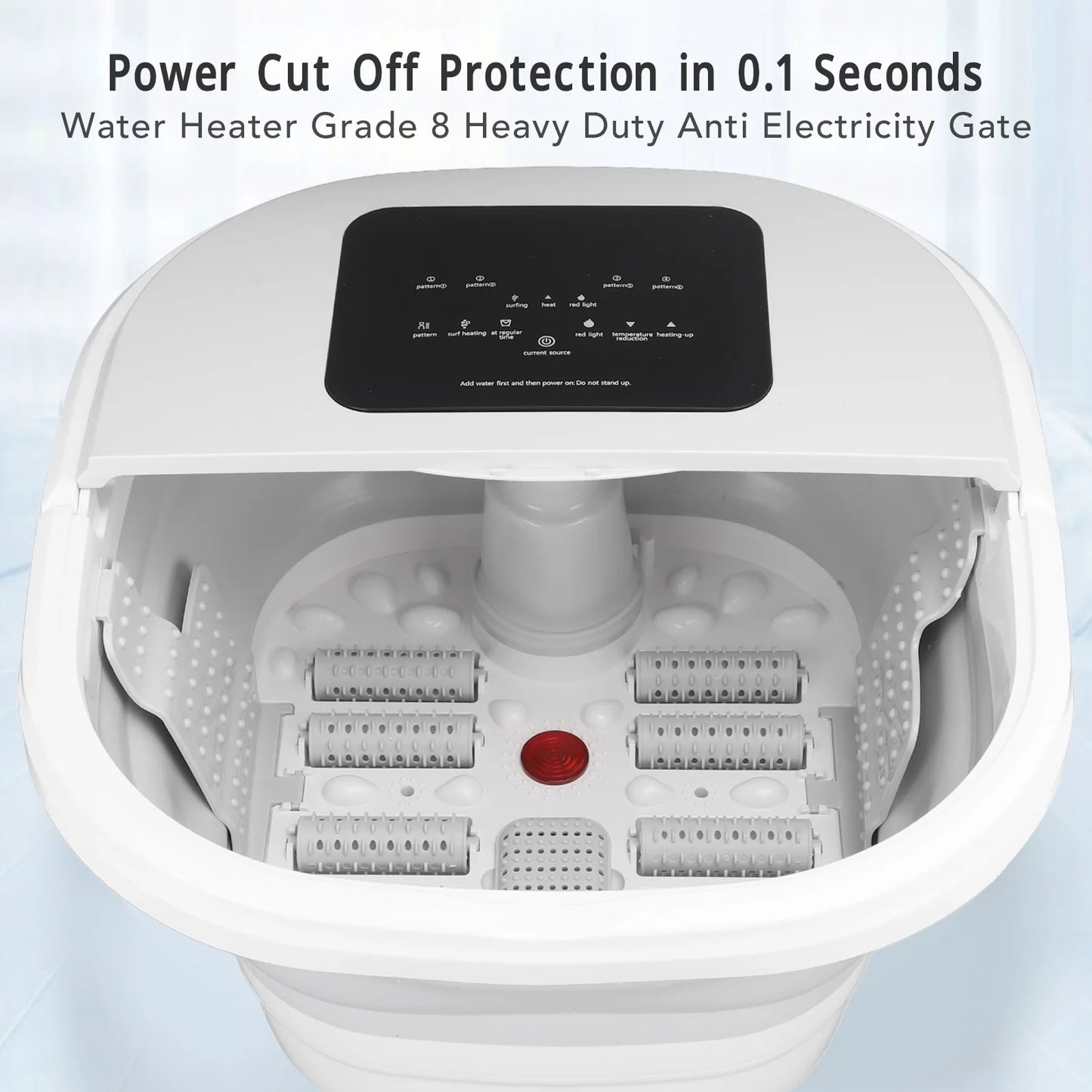 Foot Soak Tub Smart Foldable 420W 8L Large Capacity Heating Foot Massager Spa Soaker with 8 Set Rollers Foot Massager Spa Soaker