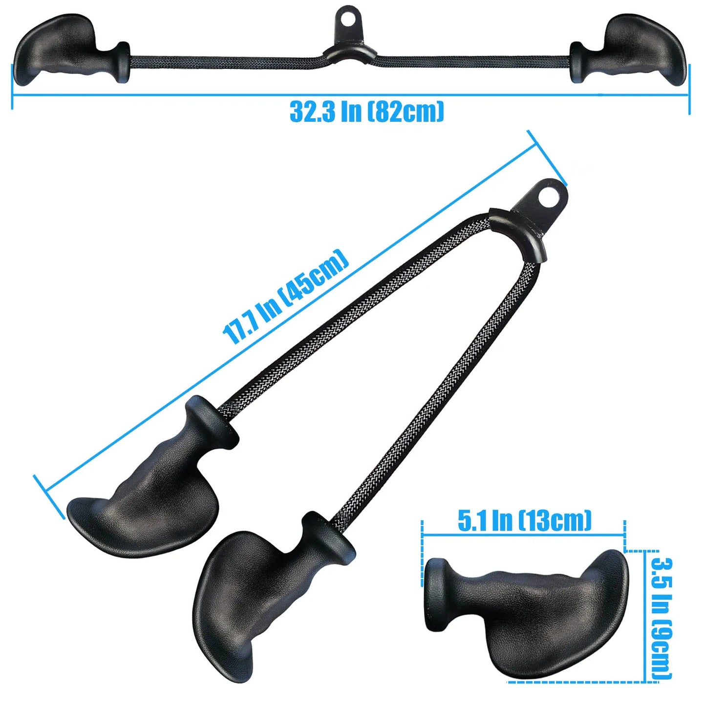 Ergonomic Tricep Rope Pulldown Attachments for Gym