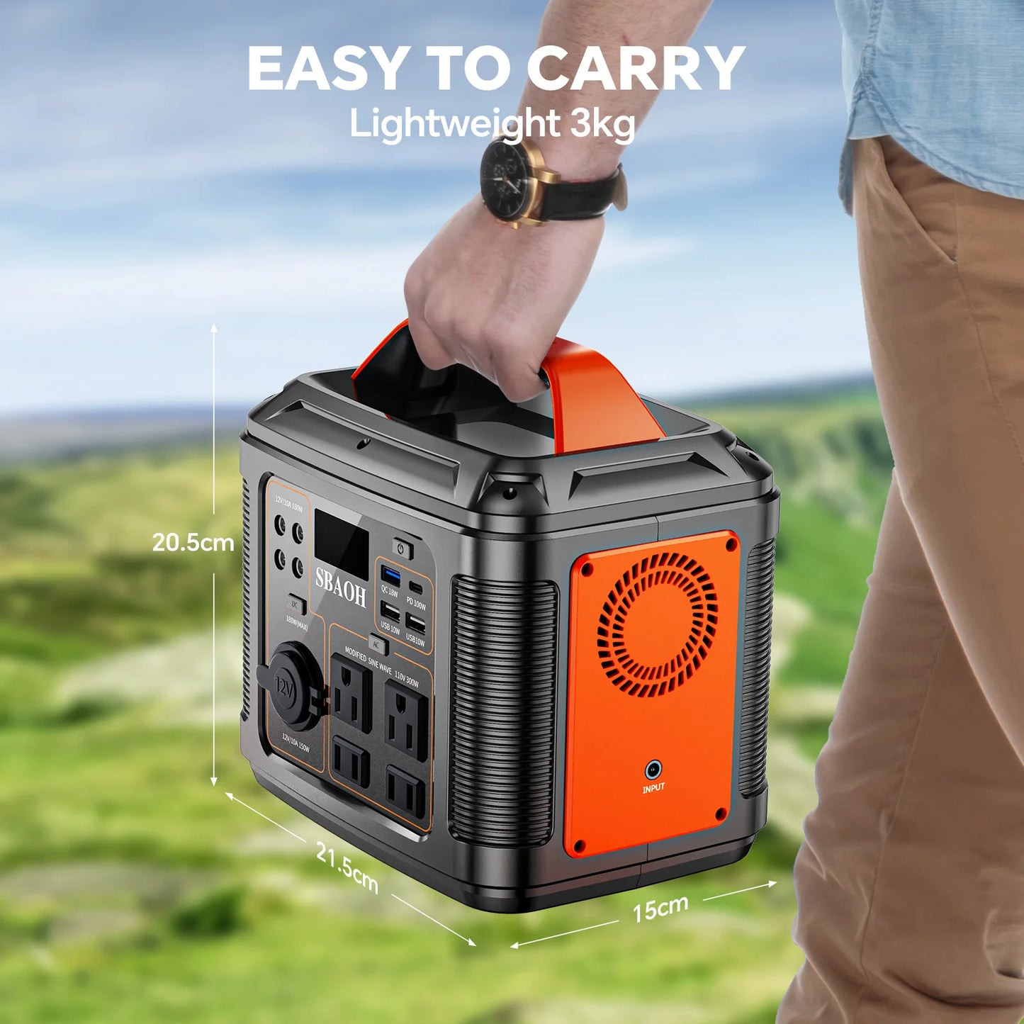 300W Portable Power Station, 296Wh Camping Solar Generator
