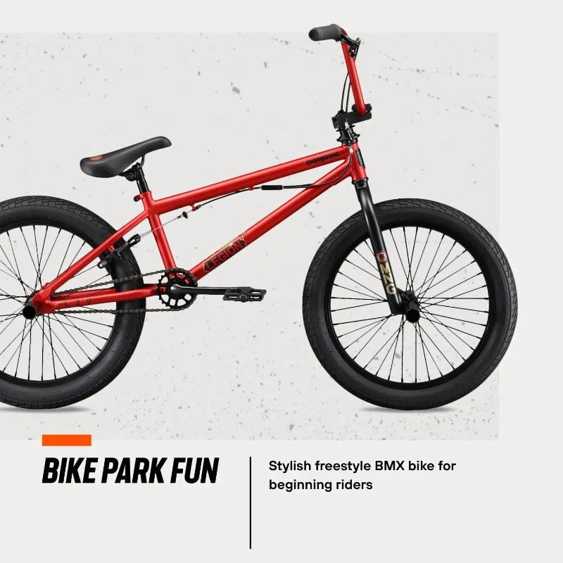 Mongoose Legion Kids Freestyle BMX Bike, Intermediate Rider, Boys and Girls Bikes, 20-Inch Wheels, Hi-Ten Steel Frame