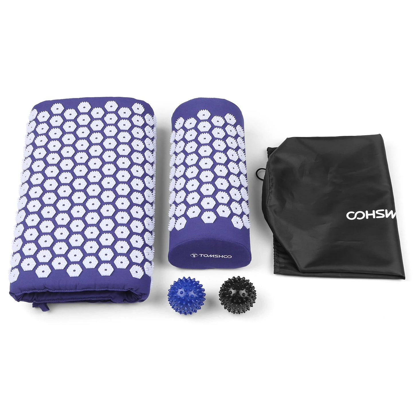 1 Set Massager Cushion Massage Yoga Mat Acupressure Relieve Pain Stress Back Body Pain Spike Mat Acupuncture Mat and Pillow Set