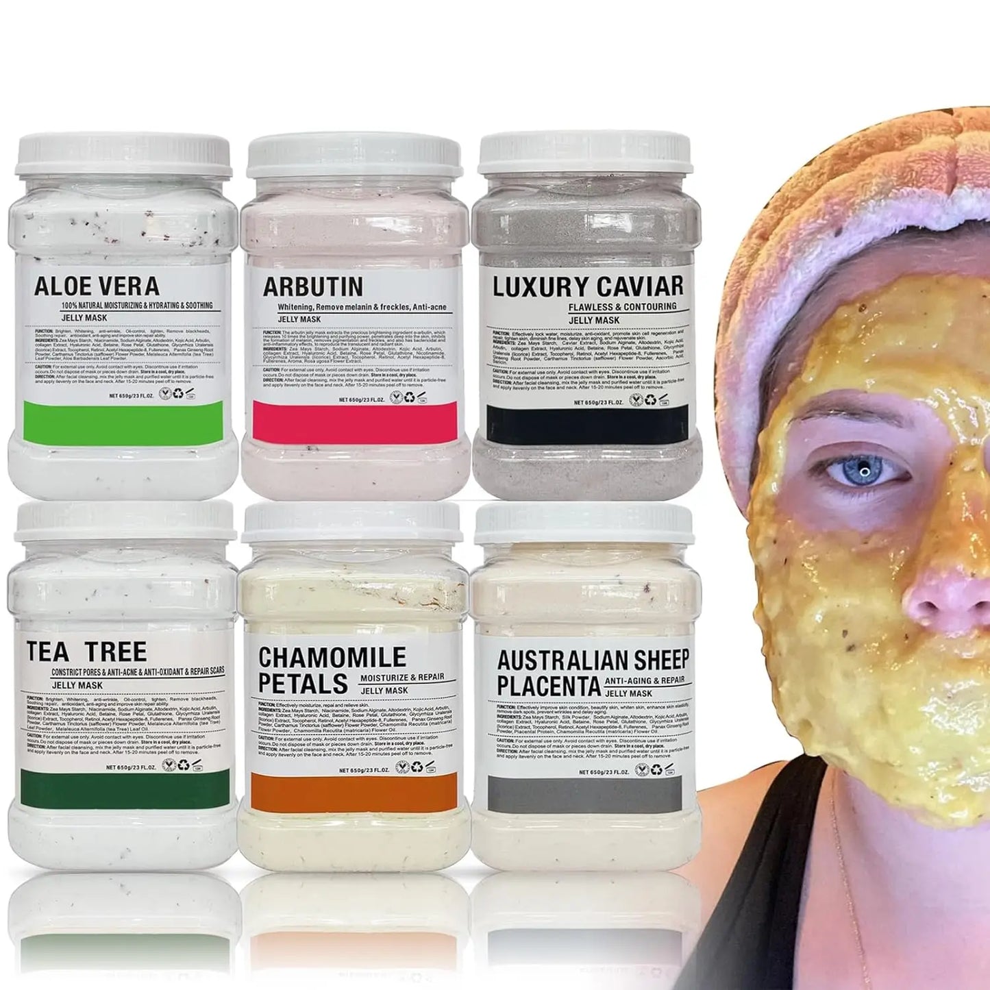 6PCS Jelly Mask Powder Wholesale 650G Professional Masks Beauty Salon Use